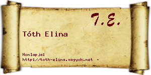 Tóth Elina névjegykártya