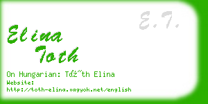 elina toth business card